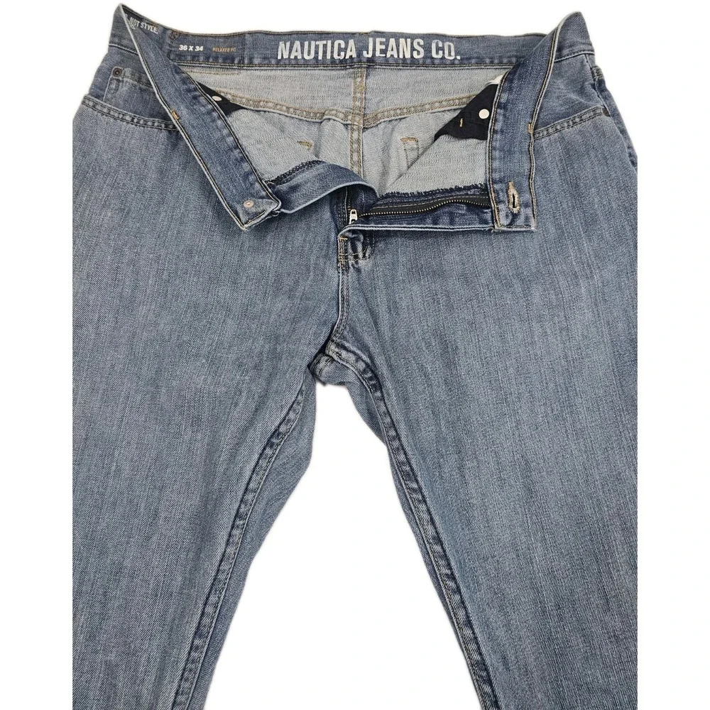 Nautica Jeans Co. Relaxed Fit Jeans Men's 36x334 Medium Wash 100% Cotton